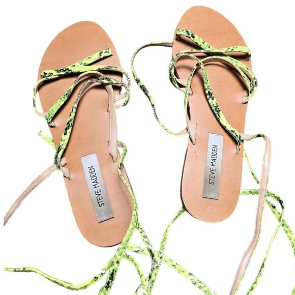 Steve Madden Shoes - Steve Madden Yellow Snake Lace up Sandals size 10